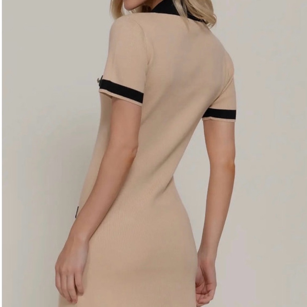 Elegant Beige and Black Button-Down Dress size L - Picture 3 of 7